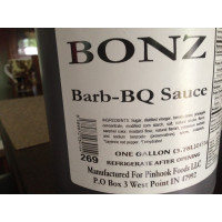 BONZ Barb BQ Sauce Original Flavor Gallon