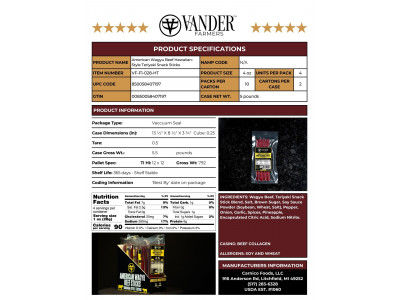 American Wagyu Beef Hawaiian Style Teriyaki Snack Sticks