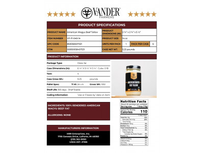 American Wagyu Beef Tallow 14 oz 