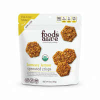 Lemony Lemon Sprouted Crisps Healthy Cookie Cracker 4 oz