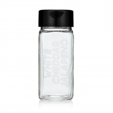 Empty & Etched Glass Spice Jar - WHITE CHEDDAR