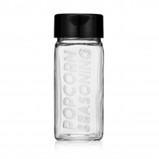 Etched Glass Spice Jar with Black Cap - POPCORN SEASONING