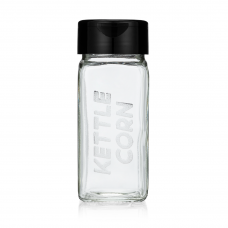 Etched Glass Spice Jar with Black Cap - KETTLE CORN