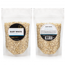 Baby White Popcorn - White Corn Kernels and Hulless Popcorn - HALF POUND