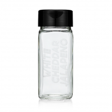 Empty & Etched Glass Spice Jar - WHITE CHEDDAR JALAPENO