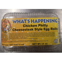 12 (5 packs)  What's Happening Egg Rolls (chicken philly) 